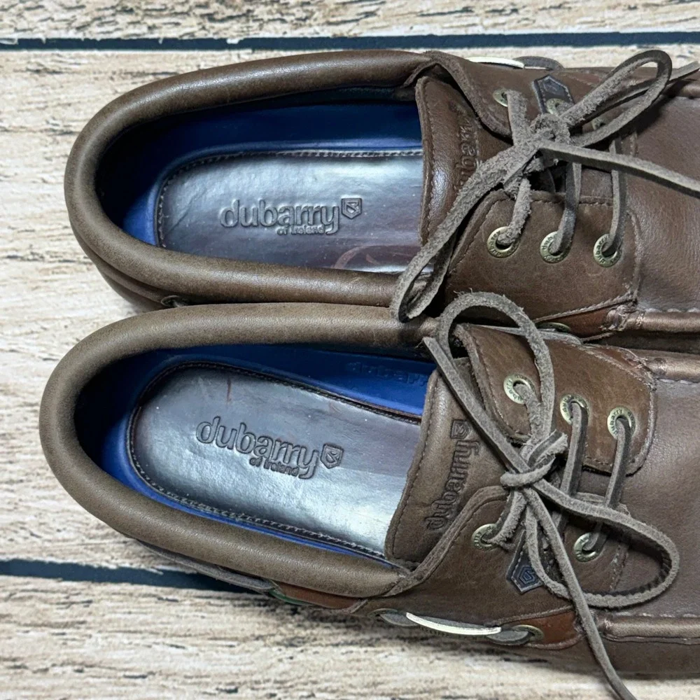 Dubarry Regatta Boat Shoes Men 8.5 Brown Leather Gore-Tex Waterproof Deck Shoes